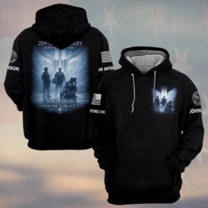 Custom Name & Department Never Forget 25th Anniversary 911 First Responders #DQH0609 - Hoodie