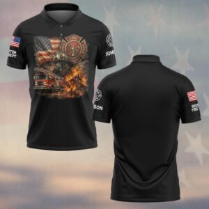 Custom Name & Department Answer the Call Fireground Valor Firefighter #DQH0648 - Polo