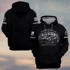 Custom Name & Department September 11 25th Anniversary First Responders Tribute #DQH0657 - Hoodie