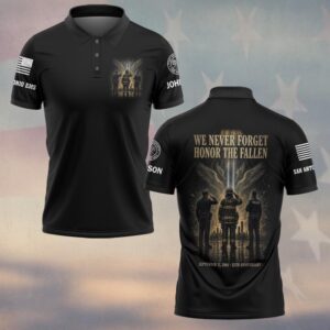 Custom Name & Department We Never Forget Honor The Fallen September 11 25th Anniversary First Responders #DQH0663 - Polo