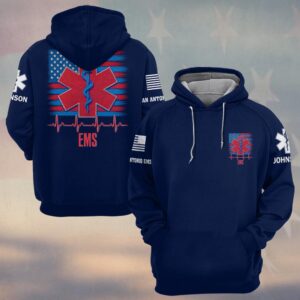 Custom Name & Department American Heroes: Answering the Call EMS First Responders #DQH0697 - Hoodie