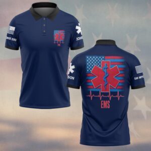 Custom Name & Department American Heroes: Answering the Call EMS First Responders #DQH0697 - Polo
