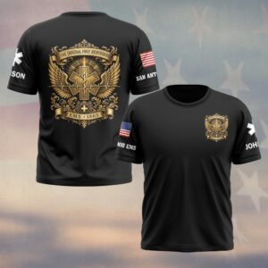 Custom Name & Department Wings of Mercy: EMS Legacy First Responders #DQH0698 - T-shirt