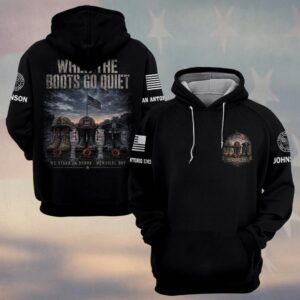 Custom Name & Department When The Boots Go Quiet First Responders Memorial #DQH0703 - Hoodie