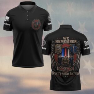 Custom Name & Department We Remember Bravery Honor Sacrifice #DQH0706 - Polo