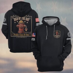 Custom Name & Dept Dad Of The Appartus Bay Firefighter Fathers Day #DQH0715 - Hoodie