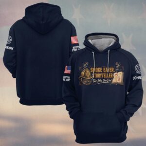 Custom Name & Dept Smoke Eater Story Teller Two Jobs One Dad Firefighter Fathers Day #DQH0719 - Hoodie