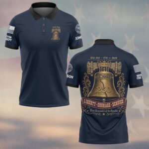Custom Name & Department Liberty Courage Service First Responders USA 250 #DQH0724 - Polo