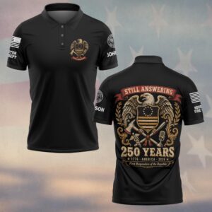 Custom Name & Department First Responders Of The Republic Still Answering USA 250 #DQH0725 - Polo