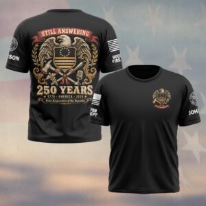 Custom Name & Department First Responders Of The Republic Still Answering USA 250 #DQH0725 - T-shirt