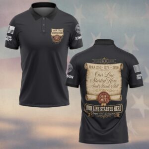 Custom Name & Department First Responders Declaration Of Service USA 250 #DQH0727 - Polo