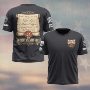 Custom Name & Department First Responders Declaration Of Service USA 250 #DQH0727 - T-shirt