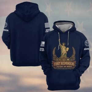 Custom Name & Department First Responders USA 250 Statue Of Liberty #DQH0735 - Hoodie