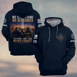 Custom Name & Department First Responders 9/11 25 Years Anniversary We Still Remember #DQH0738 - Hoodie