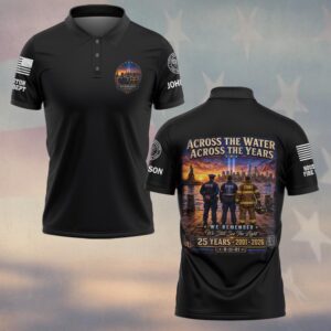 Custom Name & Department First Responders 9/11 25 Years Anniversary Across The Waters #DQH0741 - Polo