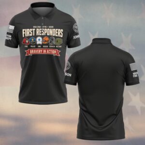 Custom Name & Department First Responders USA 250 Bravery In Action Headgear Squad #DQH0742 - Polo