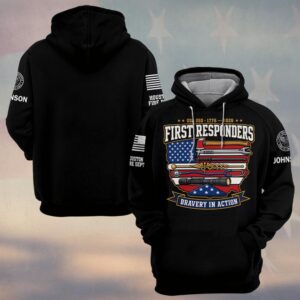 Custom Name & Department First Responders USA 250 First Responders Gear Bravery In Action #DQH0746 - Hoodie