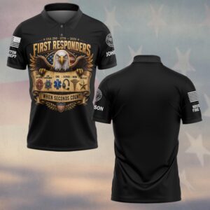 Custom Name & Department First Responders USA 250 When Seconds Count #DQH0749 - Polo