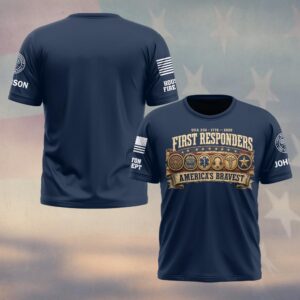 Custom Name & Department First Responders USA 250 America's Bravest #DQH0756 - T-shirt