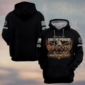 Custom Name & Department First Responders USA 250 When Seconds Count #DQH0757 - Hoodie