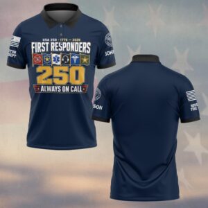 Custom Name & Department First Responders USA 250 Always On Call V2 #DQH0758 - Polo