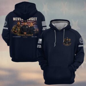 Custom Name & Department First Responders 9/11 25 Years Anniversary Heroes United #DQH0769 - Hoodie