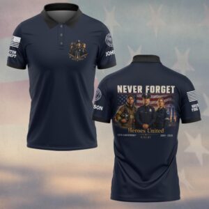 Custom Name & Department First Responders 9/11 25 Years Anniversary Heroes United #DQH0769 - Polo