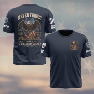 Custom Name & Department First Responders 9/11 25 Years Anniversary Guardian Of The Fallen #DQH0774 - T-shirt