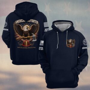 Custom Name & Department American Firefighter Built On Courage Bound By Duty #DQH0785 - Hoodie