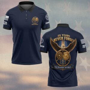 Custom Name & Department First Responders 9/11 Forged In Honor #DQH0793 - Polo