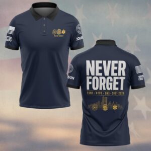 Custom Name & Department First Responders 9/11 Their Watch Never Ends #DQH0794 - Polo