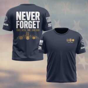 Custom Name & Department First Responders 9/11 Their Watch Never Ends #DQH0794 - T-shirt