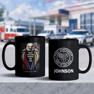 Custom Name Eagle First Responders #DEP003 - Black Mug