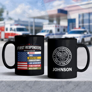 Custom Name First Responders #DEP005 - Black Mug