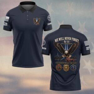 Custom Name & Department First Responders 9/11 Guardian Wings #DQH0798 - Polo