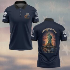 Custom Name & Department First Responders 9/11 Freedom Still Stands #DQH0799 - Polo