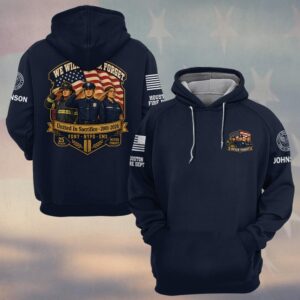 Custom Name & Department First Responders 9/11 United In Salute #DQH0801 - Hoodie