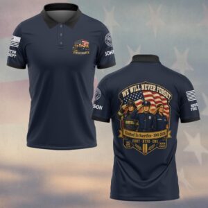 Custom Name & Department First Responders 9/11 United In Salute #DQH0801 - Polo