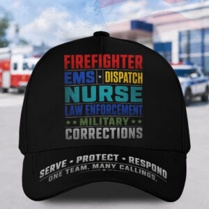 Custom Name Serve Potect Respond #DEPT043 - Hat All Over Printed