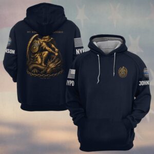 Custom Name & Station My Rock And My Deliverer Psalm 18:2 Archangel Chains The Dragon Law Enforcement #DQH0904  - Hoodie