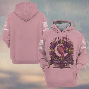 Custom Name & Department Stronger Than The Siren Clasped Hands Hose Ring Floral Crest Fire Wife #DQH0907 - Hoodie