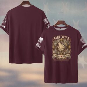 Custom Name & Department We Answer Together Held Hands Coiled Hose Wreath Vintage Engraving Fire Wife #DQH0910 - T-shirt