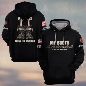 Custom Name & Department My Boots Know The Way Back Turnout Boots And Leg Bones Firefighter #DQH0953 - Hoodie