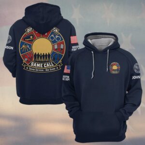 Custom Name & Department Different Patch Same Call Seven Service Tools Emblem Wheel Responder Silhouettes First Responders #DQH0955 - Hoodie