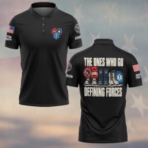Custom Name & Department The Ones Who Go Defining Forces Three Pairs Of Service Boots Medic Bag First Responders #DQH0963 - Polo