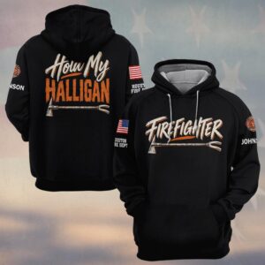 Custom Name & Department Hold My Halligan Brush Lettering Halligan Bar Firefighter #DQH1016 - Hoodie
