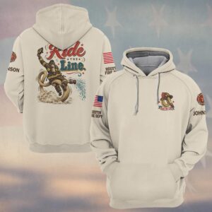 Custom Name & Department Ride The Line Rodeo Hose Rider Western Firefighter #DQH1018 - Hoodie