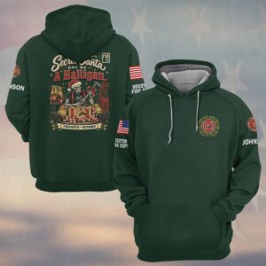 Custom Name & Department Secret Santa Got Me A Halligan Christmas Skeleton Western Firefighter #DQH1021  - Hoodie