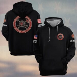 Custom Name & Department Volunteer Fire Company Est. The First Call Helmet Axe Pike Pole Seal Volunteer Firefighter #DQH1025 - Hoodie