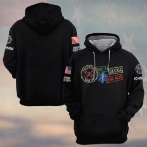 Custom Name & Department Volunteer Fire Co Dec 24 On Call Paid $0.00 Rubber Stamp Badges Fire EMS Star Of Life First Responders #DQH1044 - Hoodie